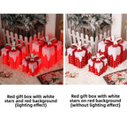 Cross-Border New Christmas Gift Box Three-Piece Set Foldable Glowing LED Light String Props Gift Box Ornament Decoration Light