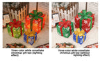 Cross-Border New Christmas Gift Box Three-Piece Set Foldable Glowing LED Light String Props Gift Box Ornament Decoration Light