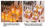 Cross-Border New Christmas Gift Box Three-Piece Set Foldable Glowing LED Light String Props Gift Box Ornament Decoration Light
