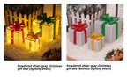 Cross-Border New Christmas Gift Box Three-Piece Set Foldable Glowing LED Light String Props Gift Box Ornament Decoration Light