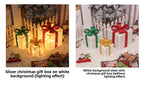 Cross-Border New Christmas Gift Box Three-Piece Set Foldable Glowing LED Light String Props Gift Box Ornament Decoration Light