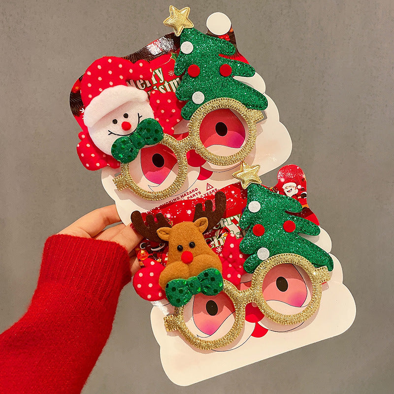 Christmas Glasses Frame for Women, Internet Celebrity Funny Reindeer Glasses, Funny Photo Props, Children's Small Gifts, Couple Decorations