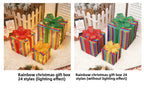 Cross-Border New Christmas Gift Box Three-Piece Set Foldable Glowing LED Light String Props Gift Box Ornament Decoration Light