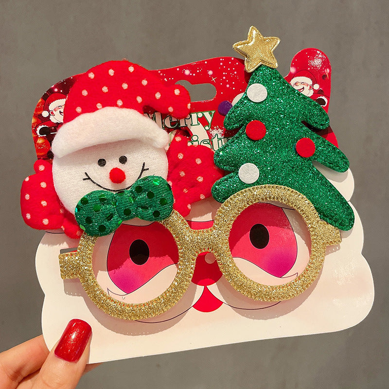 Christmas Glasses Frame for Women, Internet Celebrity Funny Reindeer Glasses, Funny Photo Props, Children's Small Gifts, Couple Decorations