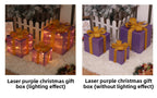 Cross-Border New Christmas Gift Box Three-Piece Set Foldable Glowing LED Light String Props Gift Box Ornament Decoration Light