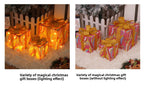 Cross-Border New Christmas Gift Box Three-Piece Set Foldable Glowing LED Light String Props Gift Box Ornament Decoration Light