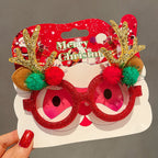 Christmas Glasses Frame for Women, Internet Celebrity Funny Reindeer Glasses, Funny Photo Props, Children's Small Gifts, Couple Decorations