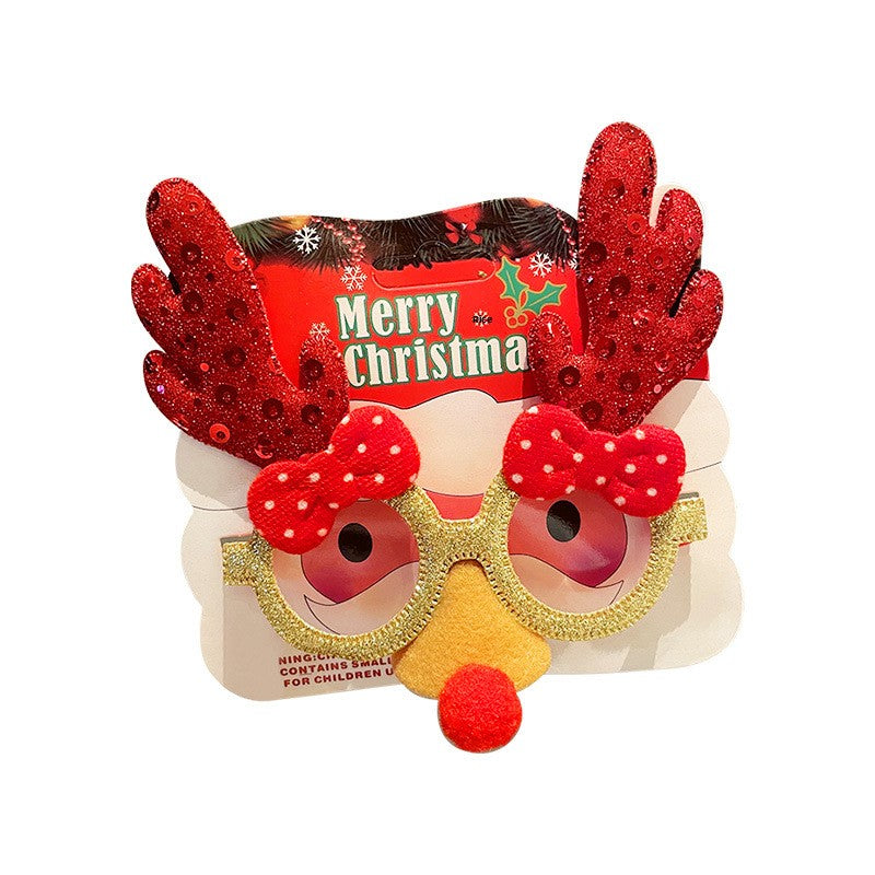 Christmas Glasses Frame for Women, Internet Celebrity Funny Reindeer Glasses, Funny Photo Props, Children's Small Gifts, Couple Decorations