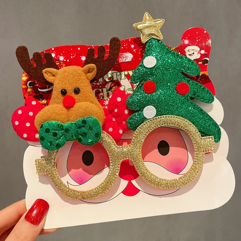 Christmas Glasses Frame for Women, Internet Celebrity Funny Reindeer Glasses, Funny Photo Props, Children's Small Gifts, Couple Decorations