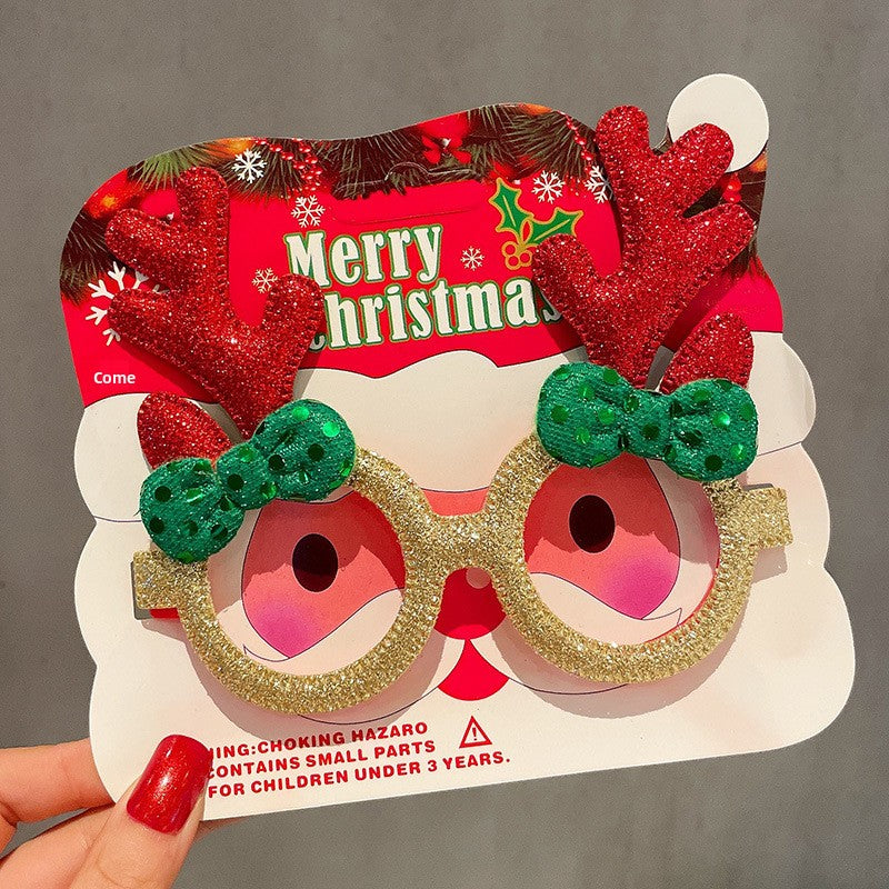 Christmas Glasses Frame for Women, Internet Celebrity Funny Reindeer Glasses, Funny Photo Props, Children's Small Gifts, Couple Decorations