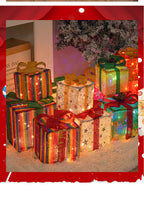 Cross-Border New Christmas Gift Box Three-Piece Set Foldable Glowing LED Light String Props Gift Box Ornament Decoration Light