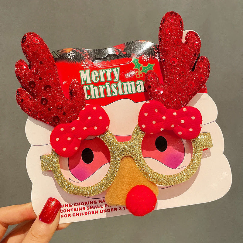 Christmas Glasses Frame for Women, Internet Celebrity Funny Reindeer Glasses, Funny Photo Props, Children's Small Gifts, Couple Decorations