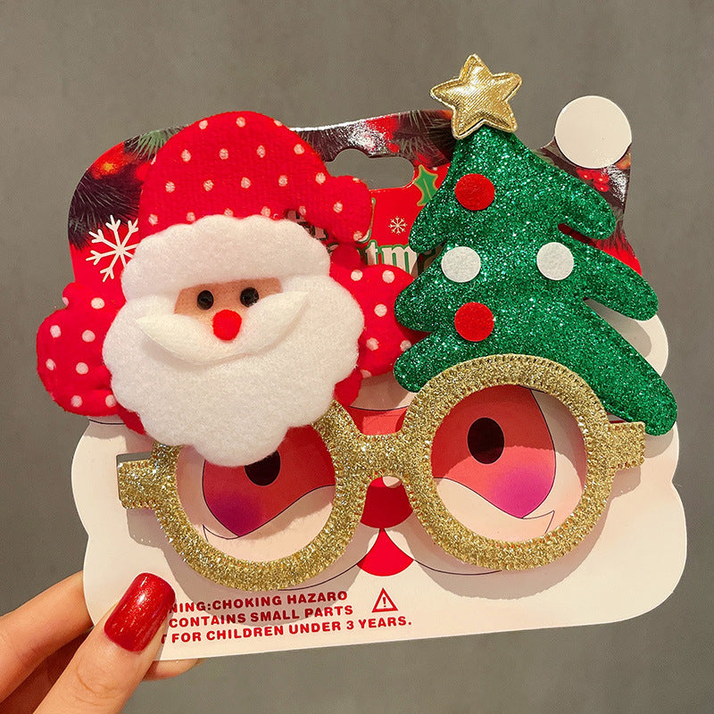 Christmas Glasses Frame for Women, Internet Celebrity Funny Reindeer Glasses, Funny Photo Props, Children's Small Gifts, Couple Decorations