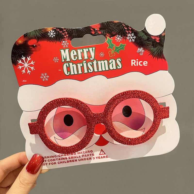 Christmas Glasses Frame for Women, Internet Celebrity Funny Reindeer Glasses, Funny Photo Props, Children's Small Gifts, Couple Decorations