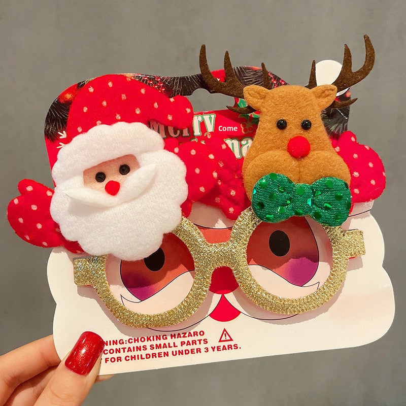 Christmas Glasses Frame for Women, Internet Celebrity Funny Reindeer Glasses, Funny Photo Props, Children's Small Gifts, Couple Decorations