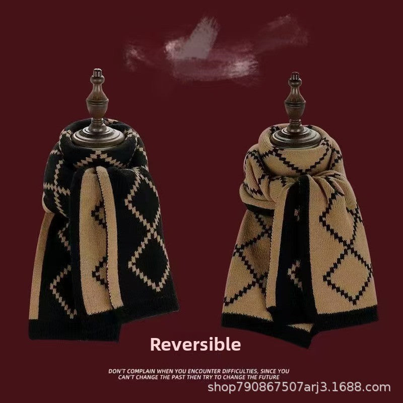 Chinese Red Zodiac Year Women's Scarf Red Versatile Christmas Scarf Winter Knitted Scarf New Year Scarf