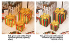 Cross-Border New Christmas Gift Box Three-Piece Set Foldable Glowing LED Light String Props Gift Box Ornament Decoration Light