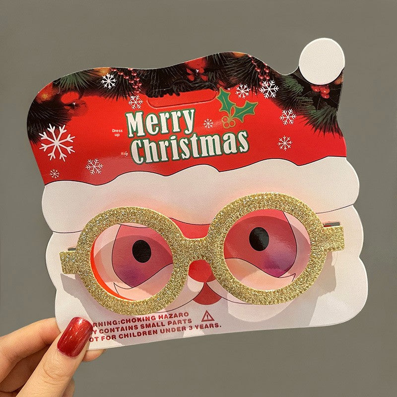 Christmas Glasses Frame for Women, Internet Celebrity Funny Reindeer Glasses, Funny Photo Props, Children's Small Gifts, Couple Decorations