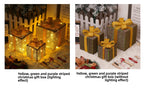 Cross-Border New Christmas Gift Box Three-Piece Set Foldable Glowing LED Light String Props Gift Box Ornament Decoration Light