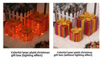 Cross-Border New Christmas Gift Box Three-Piece Set Foldable Glowing LED Light String Props Gift Box Ornament Decoration Light