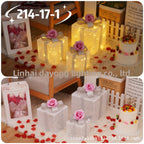 Cross-Border New Christmas Gift Box Three-Piece Set Foldable Glowing LED Light String Props Gift Box Ornament Decoration Light