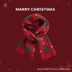 Chinese Red Zodiac Year Women's Scarf Red Versatile Christmas Scarf Winter Knitted Scarf New Year Scarf