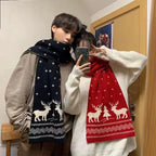 Chinese Red Zodiac Year Women's Scarf Red Versatile Christmas Scarf Winter Knitted Scarf New Year Scarf