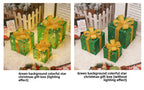 Cross-Border New Christmas Gift Box Three-Piece Set Foldable Glowing LED Light String Props Gift Box Ornament Decoration Light