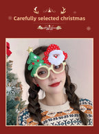 Christmas Glasses Frame for Women, Internet Celebrity Funny Reindeer Glasses, Funny Photo Props, Children's Small Gifts, Couple Decorations