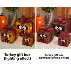 Cross-Border New Christmas Gift Box Three-Piece Set Foldable Glowing LED Light String Props Gift Box Ornament Decoration Light