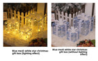 Cross-Border New Christmas Gift Box Three-Piece Set Foldable Glowing LED Light String Props Gift Box Ornament Decoration Light