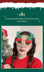 Christmas Glasses Frame for Women, Internet Celebrity Funny Reindeer Glasses, Funny Photo Props, Children's Small Gifts, Couple Decorations