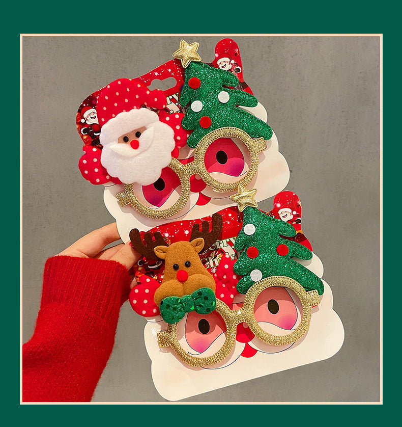 Christmas Glasses Frame for Women, Internet Celebrity Funny Reindeer Glasses, Funny Photo Props, Children's Small Gifts, Couple Decorations