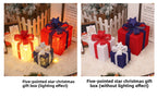 Cross-Border New Christmas Gift Box Three-Piece Set Foldable Glowing LED Light String Props Gift Box Ornament Decoration Light